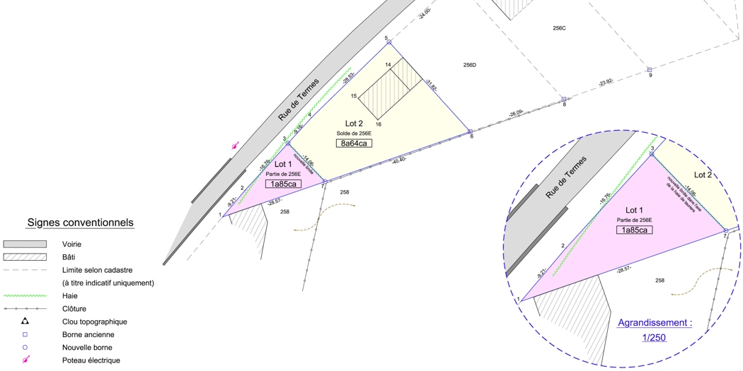 Plan De Division De Terrain En Plusieurs Lots - Geometric