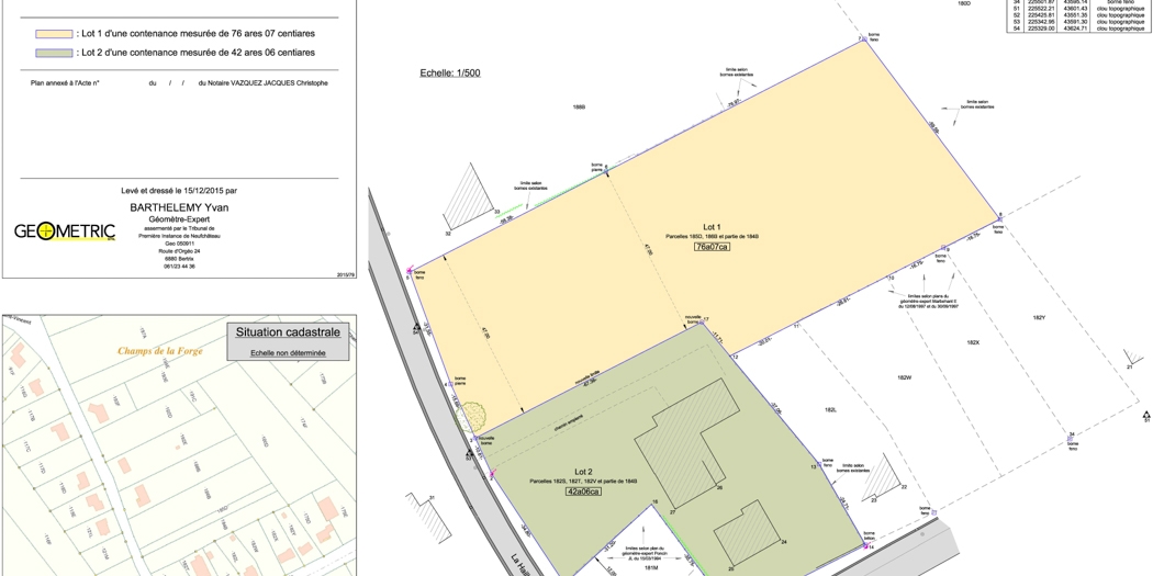 Plan De Division De Terrain En Plusieurs Lots - Geometric